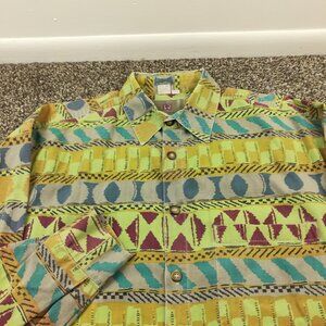 Territory Ahead Shirt Aztec Southwestern Geometric Long Sleeve Button Up Mens XL
